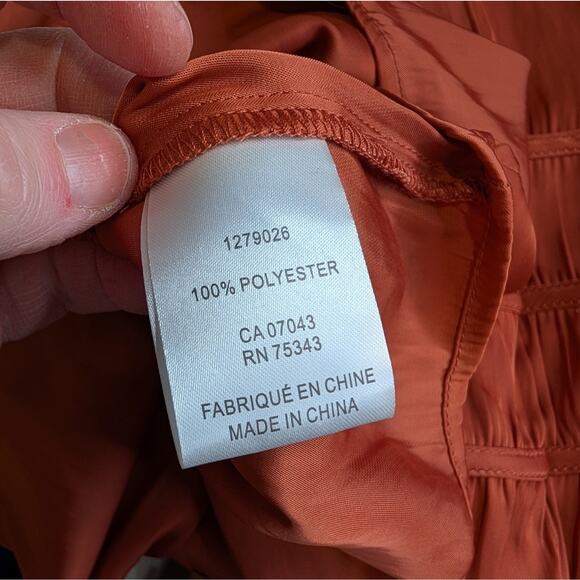 Rachel Roy Burnt Orange Peasant Blouse Small - Picture 8 of 9